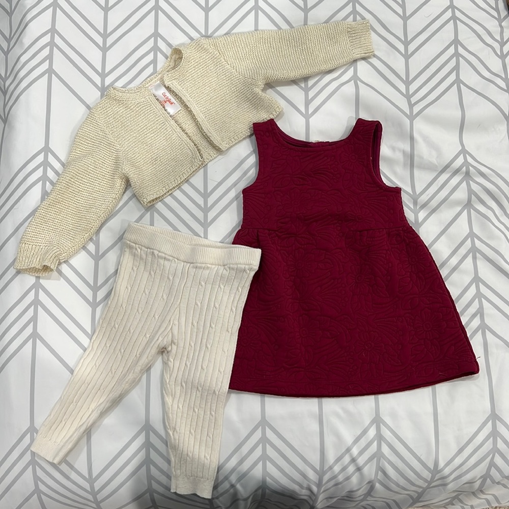 Baby girl Christmas photo shoot dress set